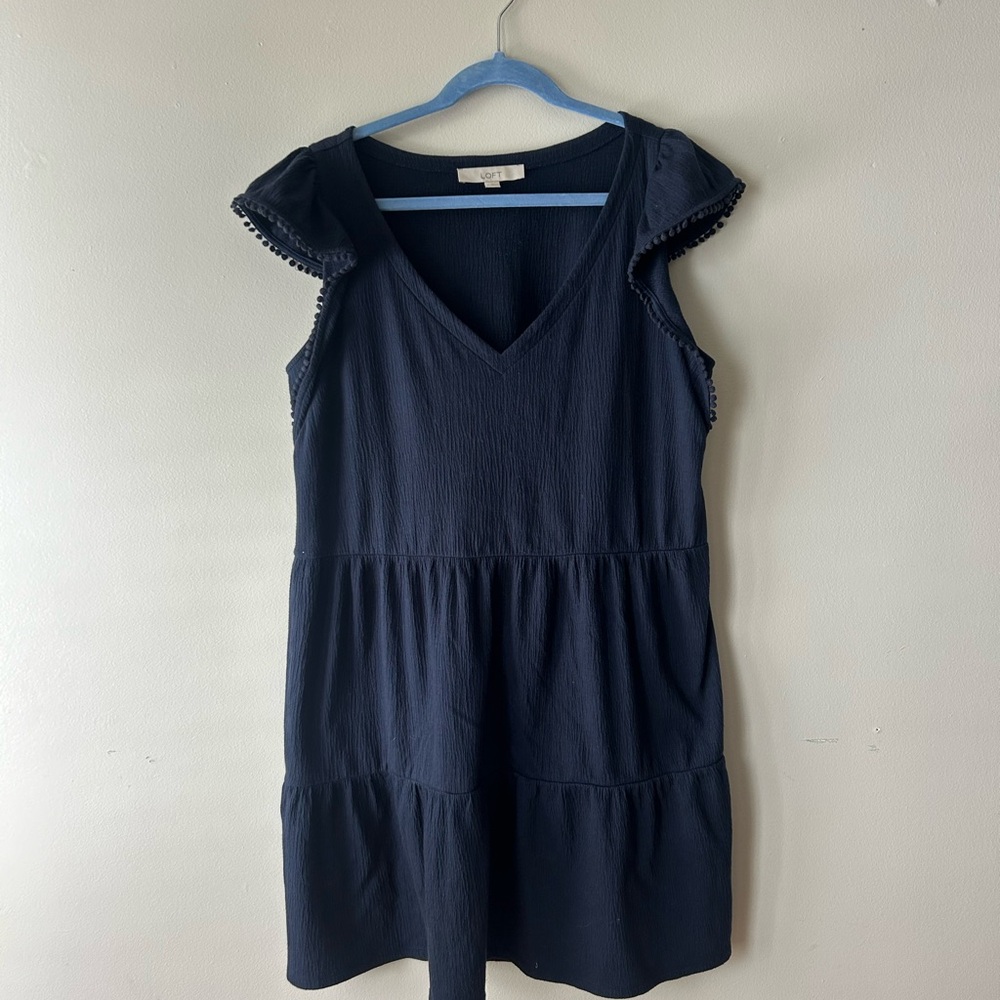 Elegant Navy Blue Sleeveless Dress